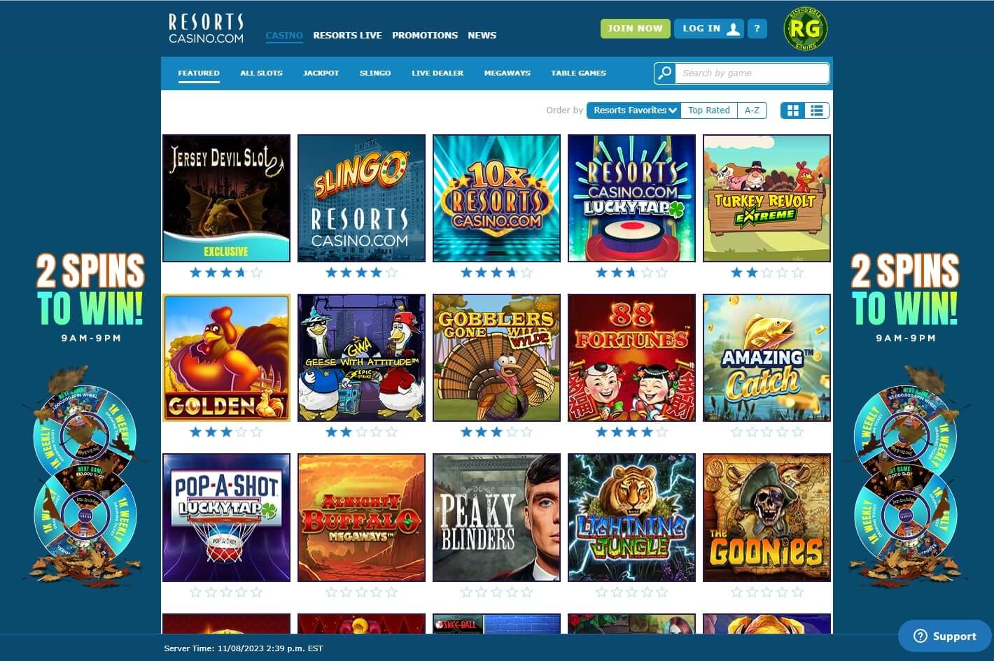 resort online casinos games