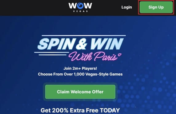 Visit the main WOW Vegas page and click on the 