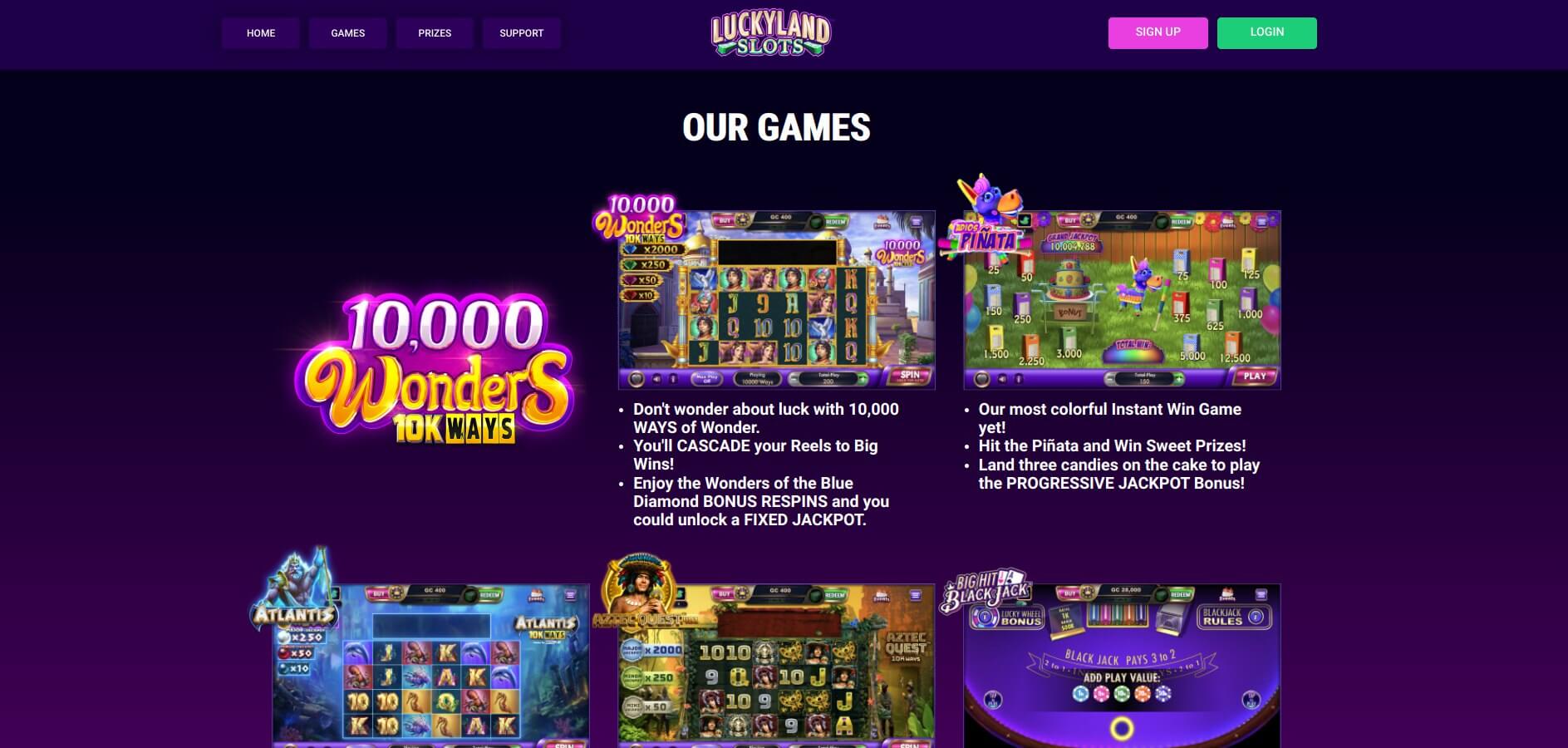 LuckyLand Slots social casino games