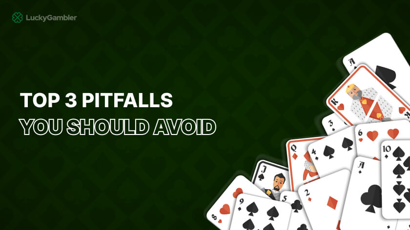 Image highlighting the top three common mistakes to avoid in blackjack, including poor betting strategies, mismanagement of bankroll, and misunderstanding game rules