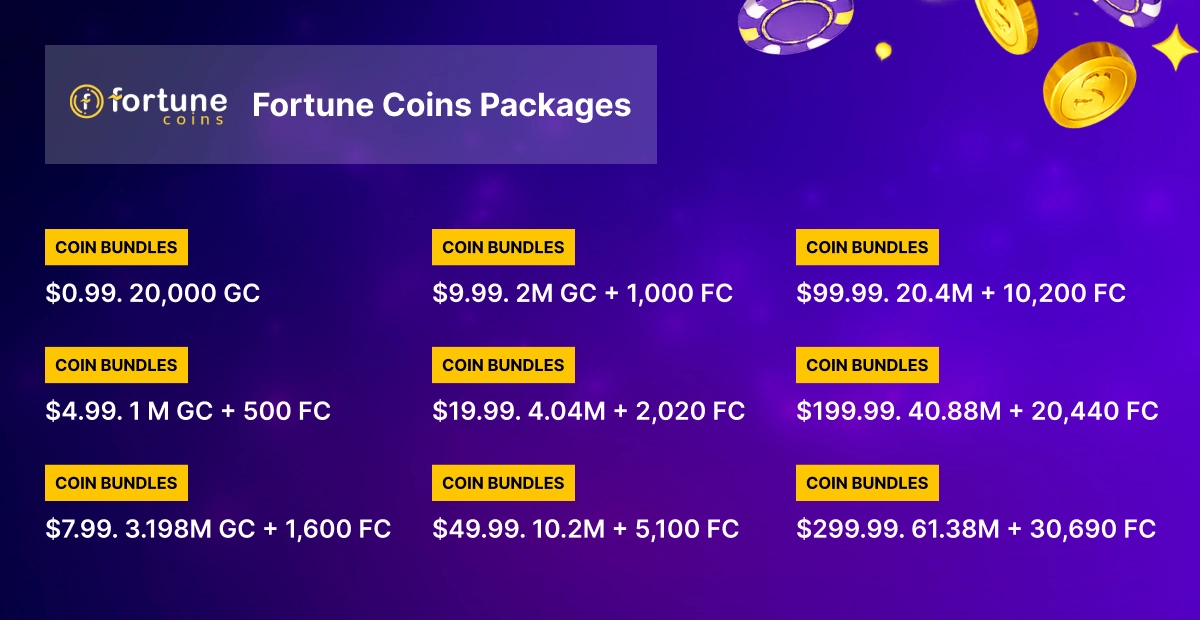 Fortune Coins packages