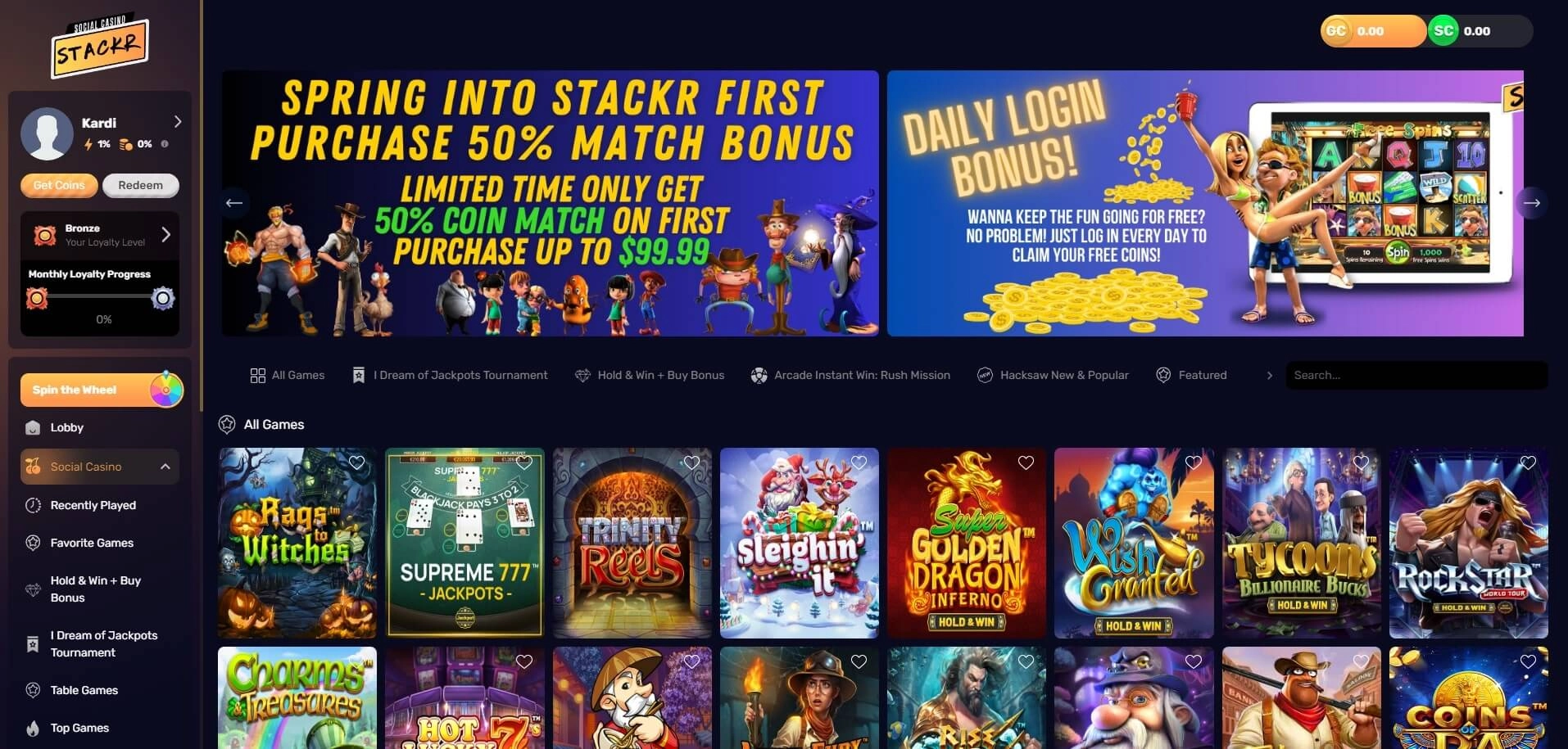 stackr casino games