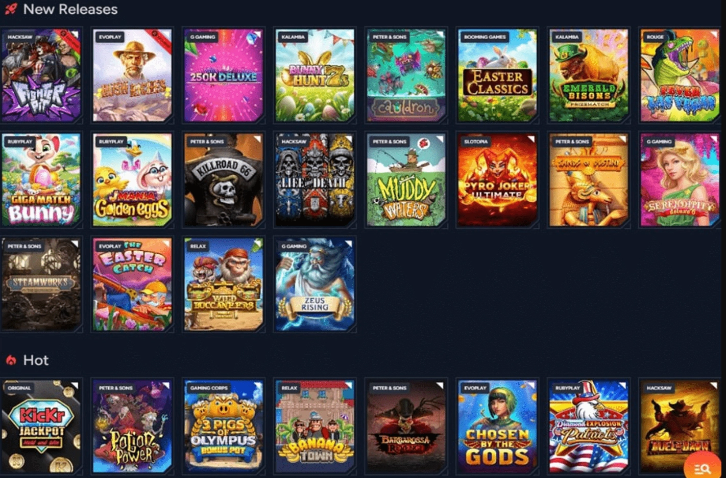Kickr casino games