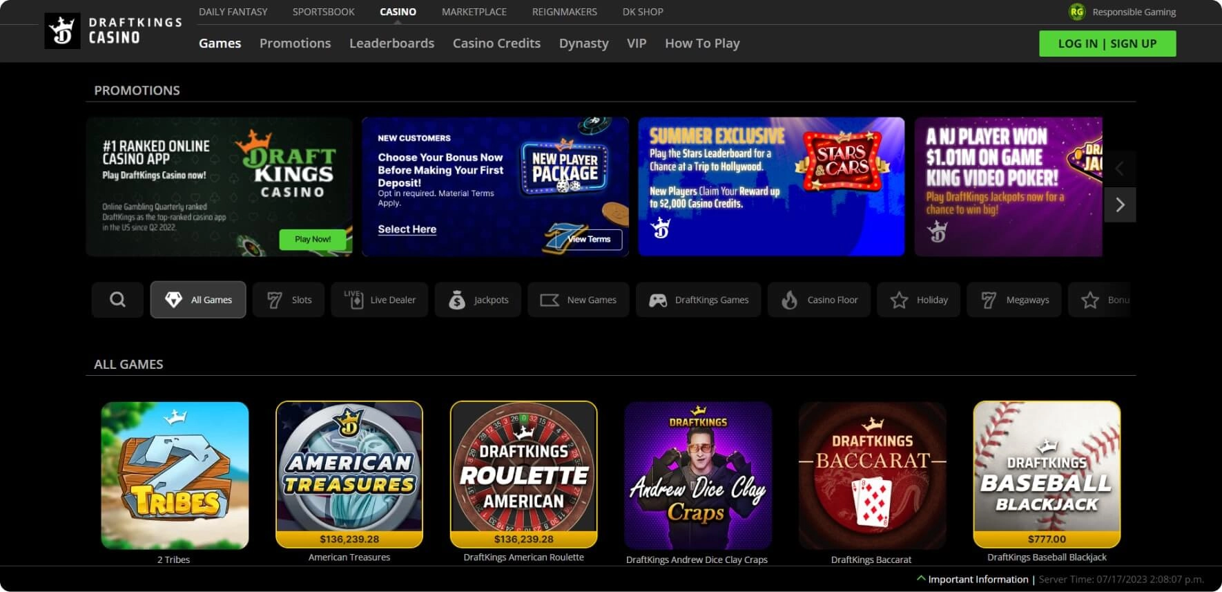 draftkings casino main image