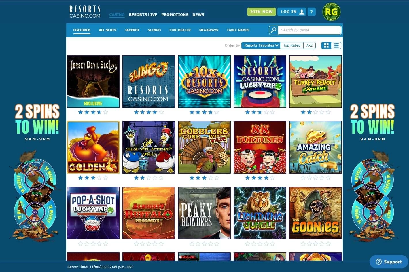 resort online casinos games