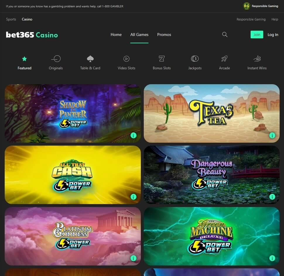 bet365 casino slots games