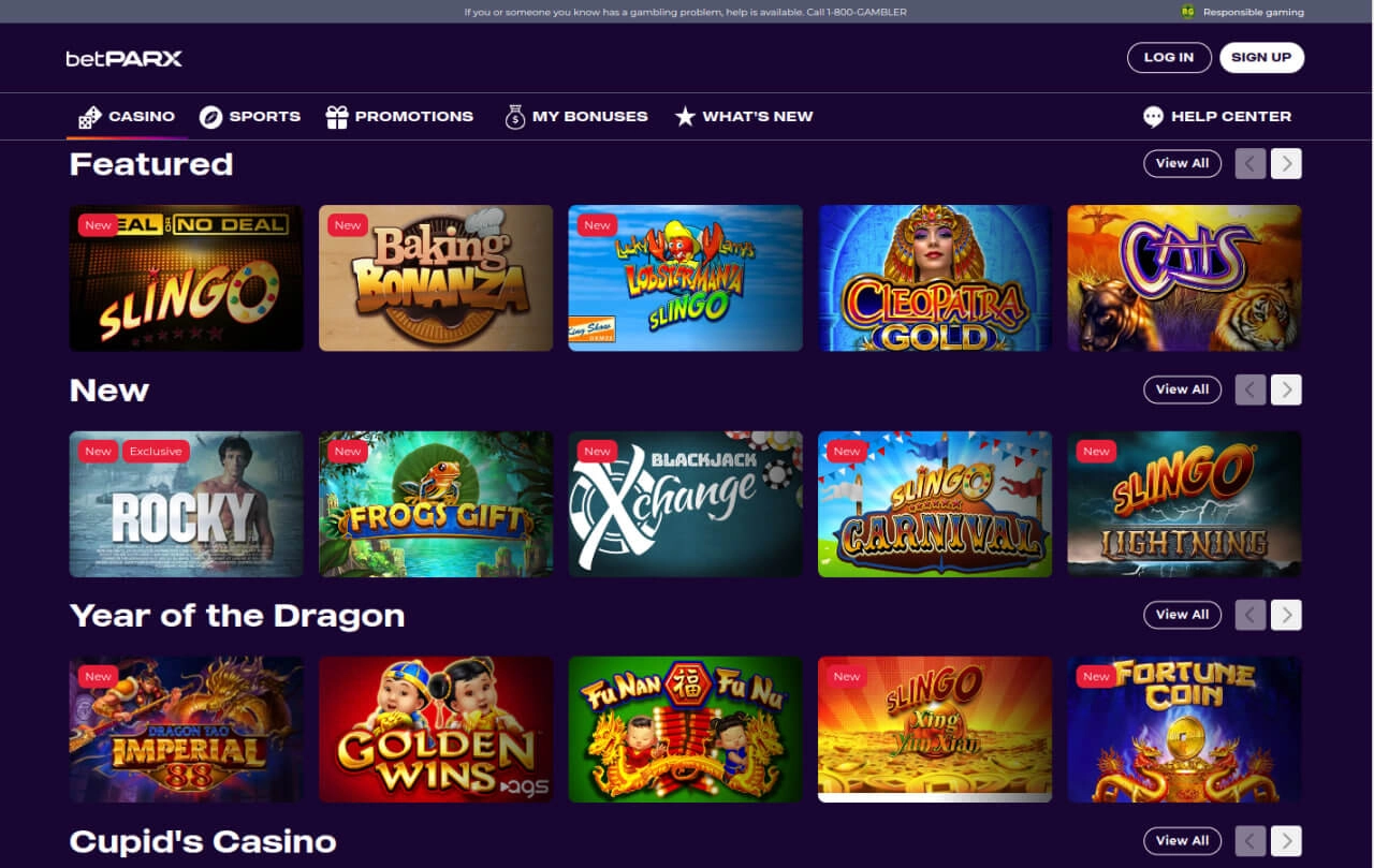 betparx casino games image