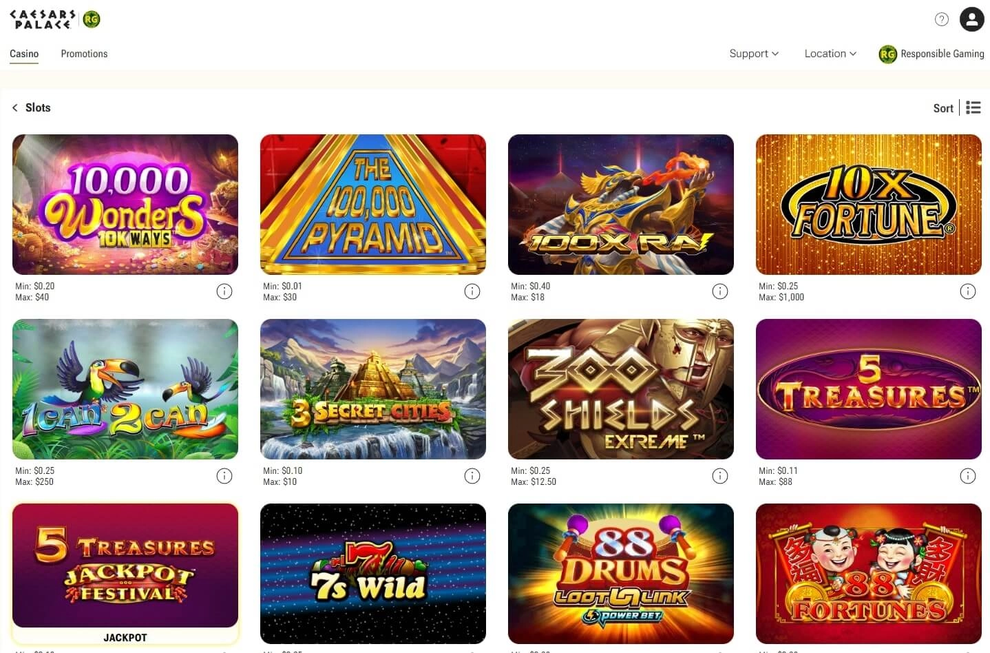 caesars casino nj slots