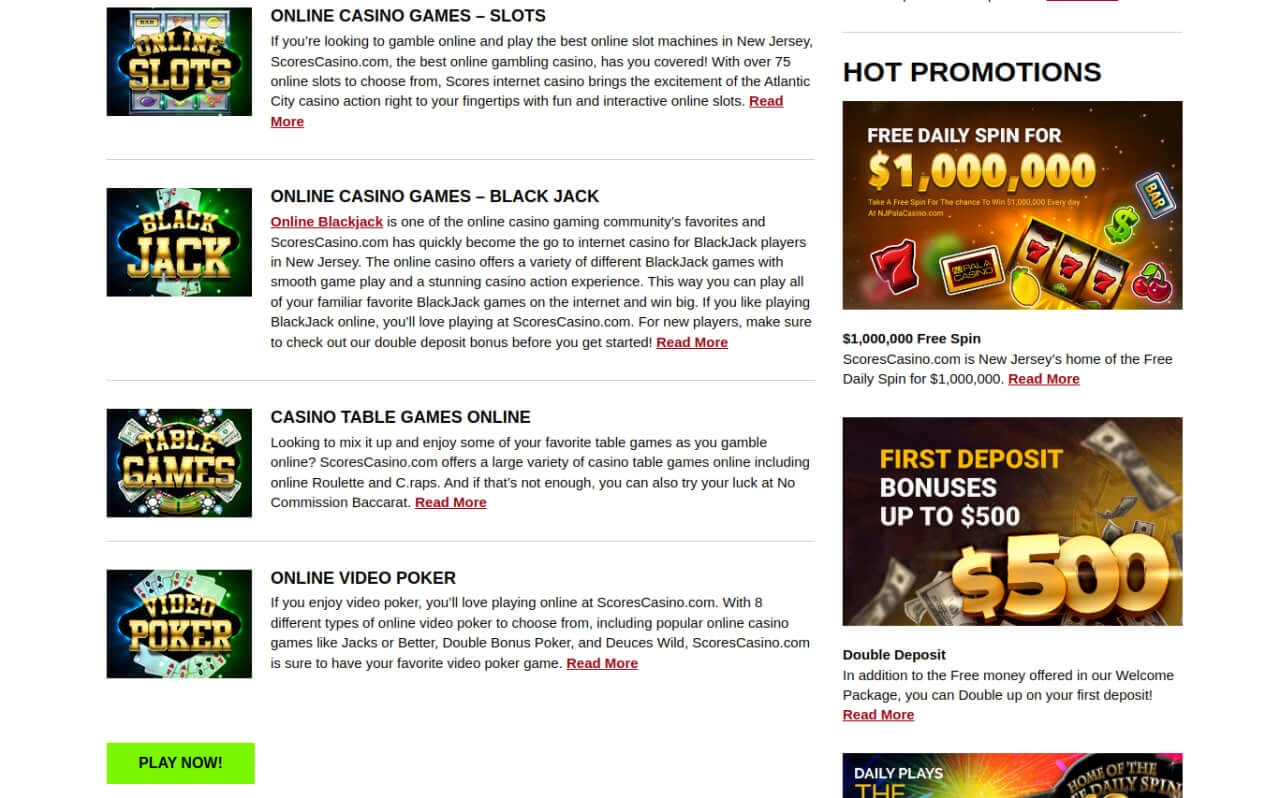 scores casino slots