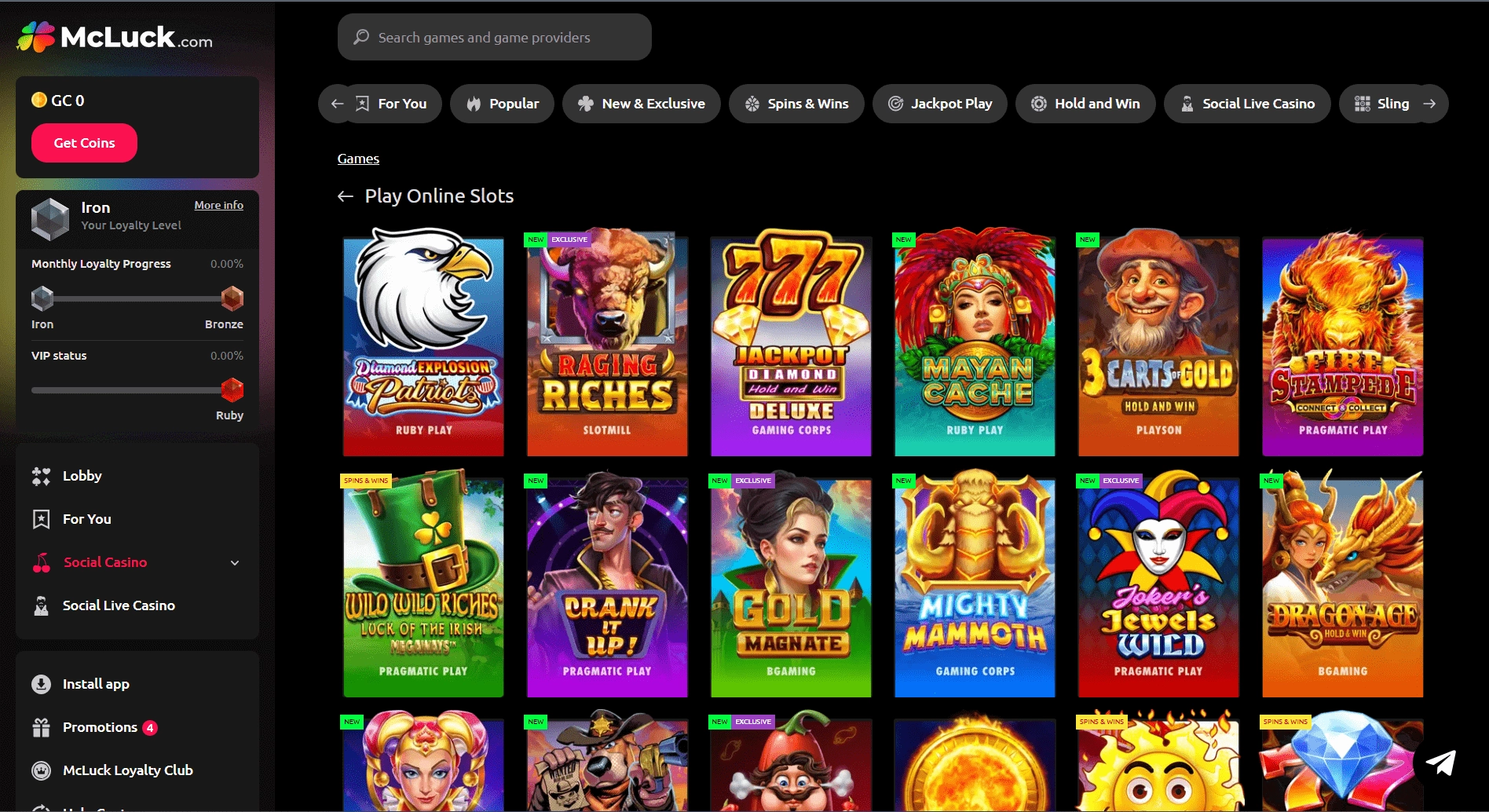 mcluck casino games